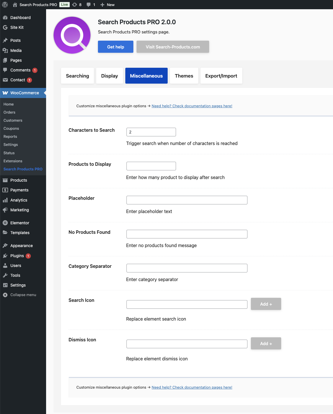 Search Products PRO Misc